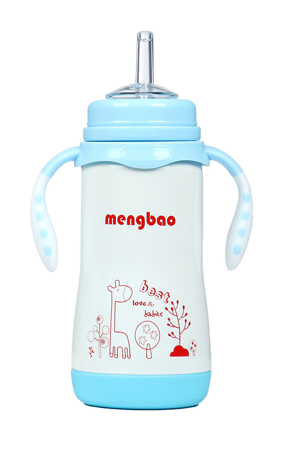 盟寶保溫奶瓶水壺兩用_藍色