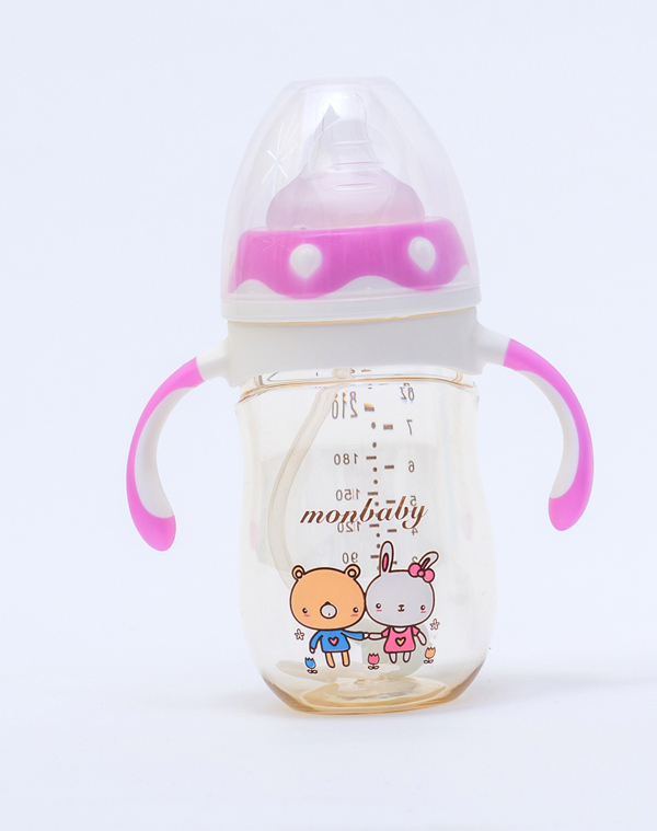 盟寶企鵝型PPSU奶瓶-紫色210ml