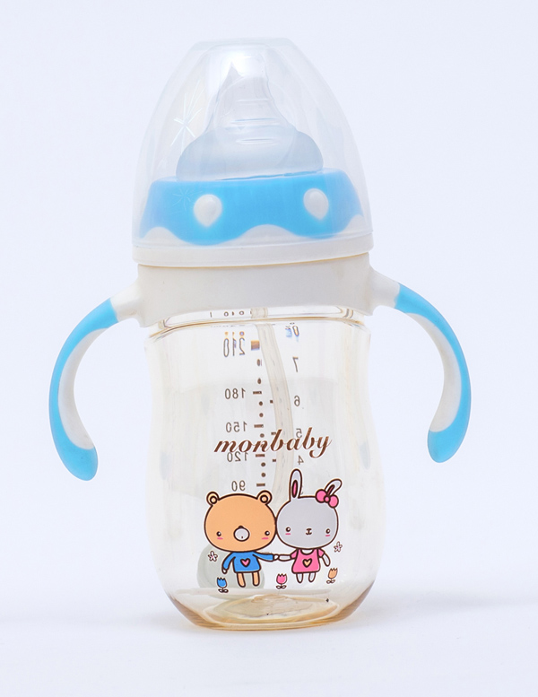 盟寶企鵝型PPSU奶瓶-藍色210ml