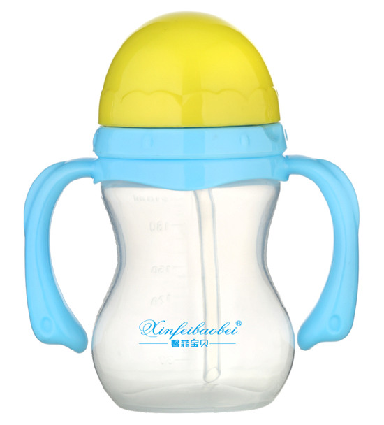 馨菲寶貝奶瓶藍(lán)黃雙色雙柄