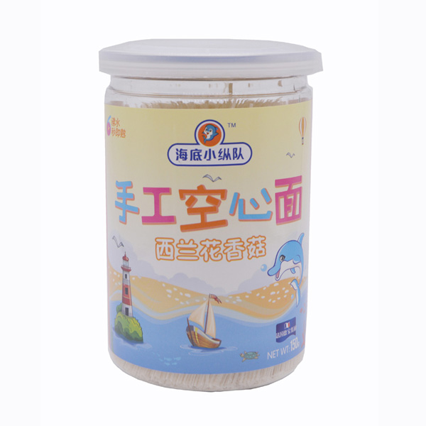 海底小縱隊(duì)西蘭花香菇空心面罐裝