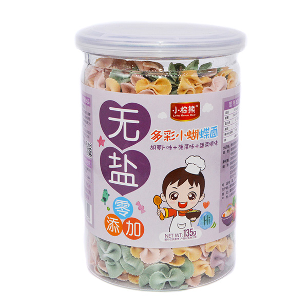 小棕熊無(wú)鹽多彩小蝴蝶面(胡蘿卜+菠菜+甜菜根)