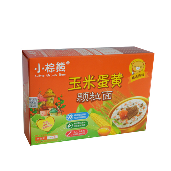 小棕熊玉米蛋黃顆粒面橫盒