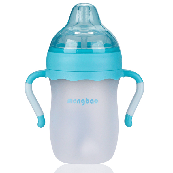 盟寶硅膠奶瓶-大容量藍色