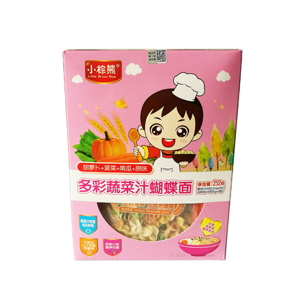 小棕熊多彩果蔬汁蝴蝶面(胡蘿卜+菠菜+南瓜+原味)
