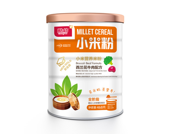 酷幼小米粉-西蘭花牛肉配方-鐵罐