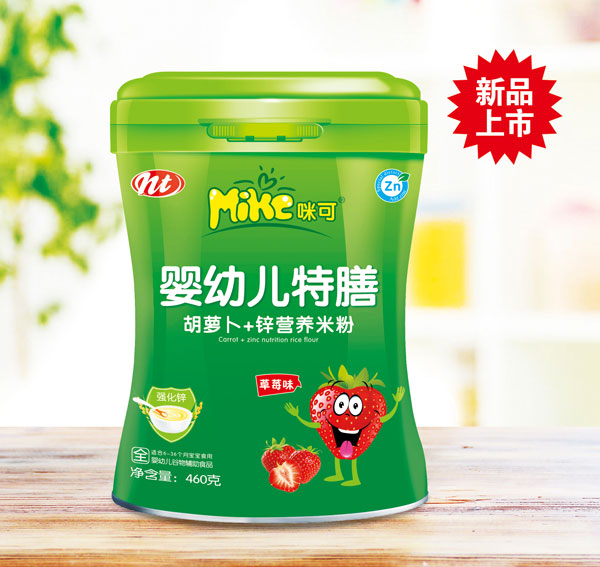 咪可嬰幼兒特膳胡蘿卜+鋅營(yíng)養(yǎng)米粉(草莓味)
