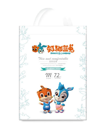 虹貓藍兔花樣童趣嬰兒紙尿褲M72