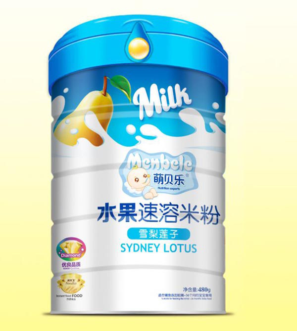 萌貝樂水果速溶米粉-雪梨蓮子 聽裝