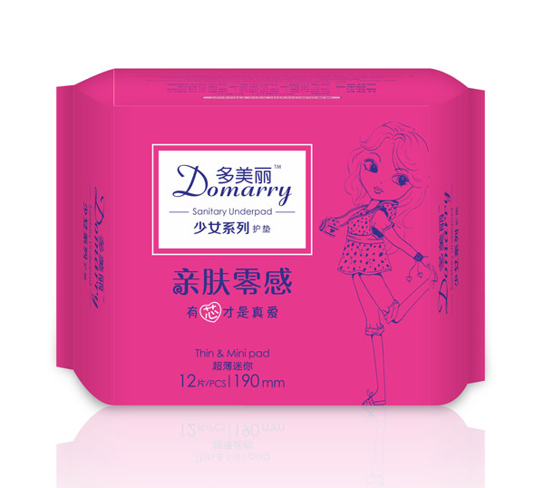 多美麗少女系列護墊12片-超薄迷你190mm