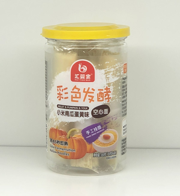 匯嬰寶彩色發(fā)酵空心面-小米南瓜蛋黃味