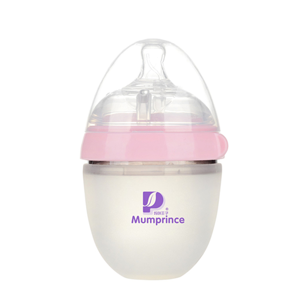 媽咪王子硅膠超寬口150ml奶瓶 粉色