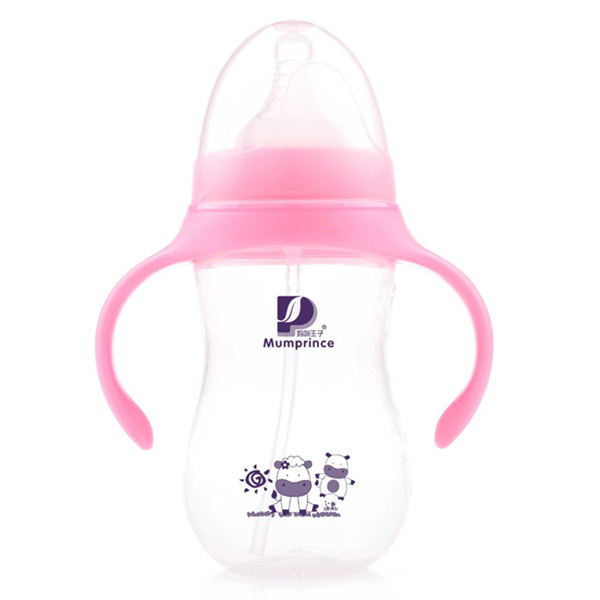 媽咪王子PP寬口自動吸奶瓶240ml 粉色