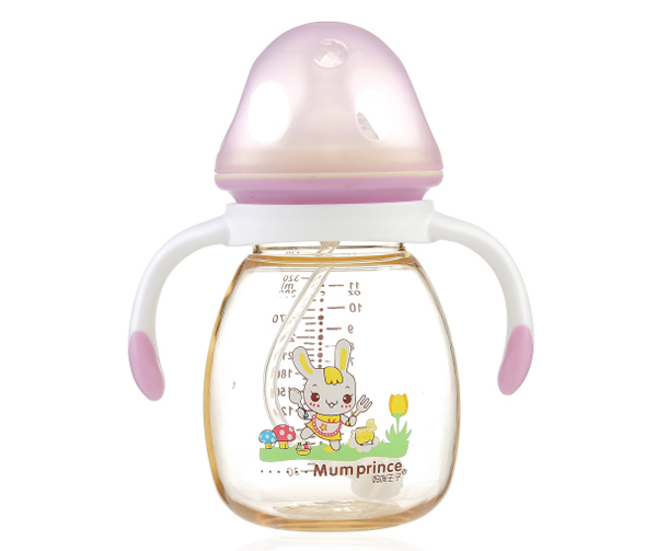 媽咪王子PPSU寬口自動(dòng)吸320ml蘑菇奶瓶 紫色