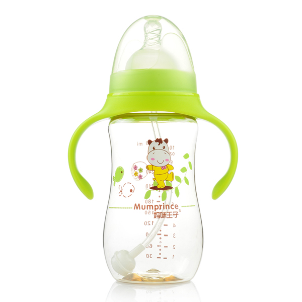 媽咪王子PPSU寬口自動(dòng)吸300ml弧形奶瓶 綠色