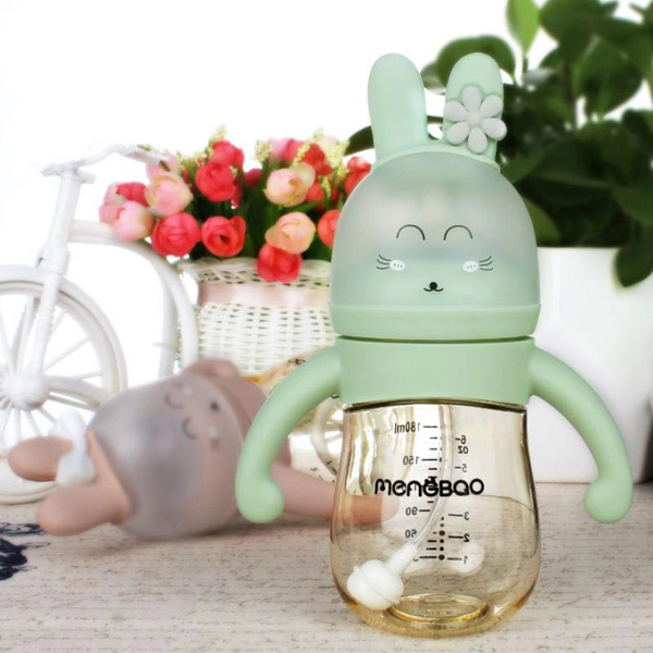 盟寶機器人奶瓶 綠色