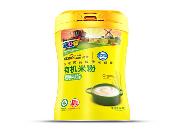 優(yōu)貝滋果蔬鈣鐵鋅有機(jī)米粉罐裝