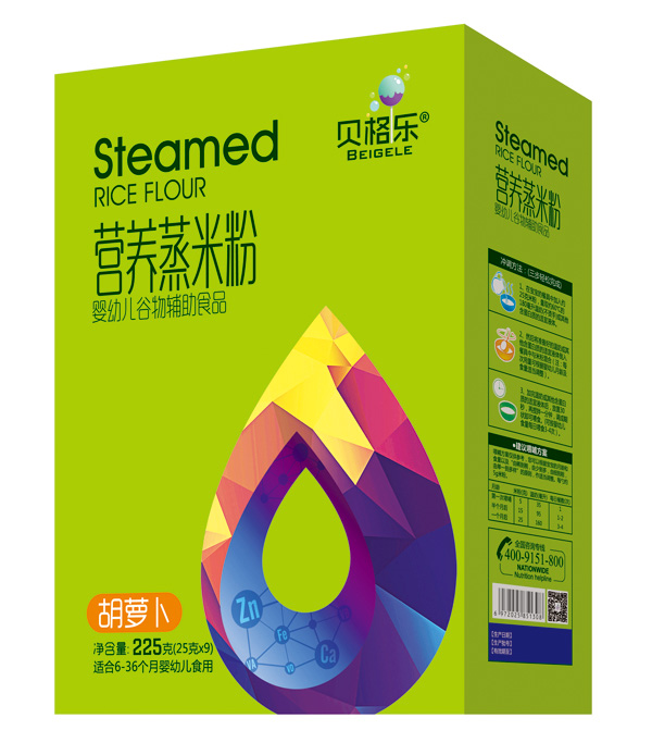 貝格樂營養(yǎng)蒸米粉-胡蘿卜 盒裝