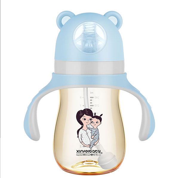 馨菲寶貝超寬口徑PPSU奶瓶240ml藍色