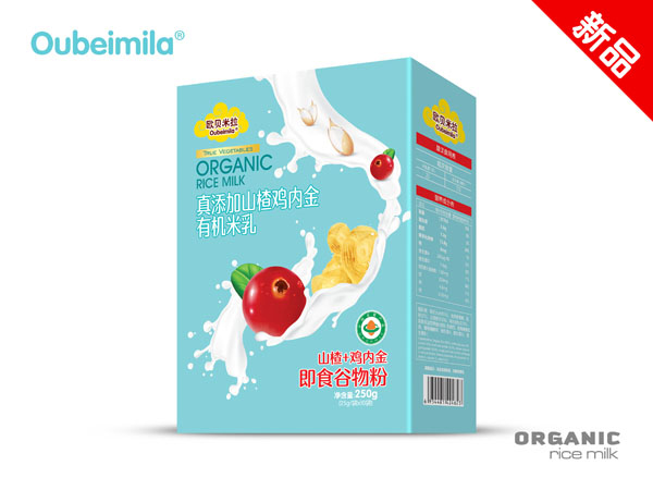 歐貝米拉真添加果粒有機米乳 山楂+雞內(nèi)金 盒裝