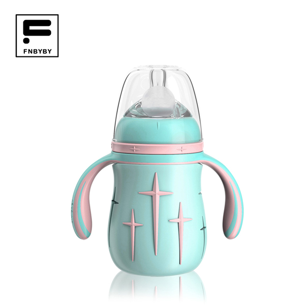 菲尼貝貝B8807“臻”悅吸硅膠套玻璃奶瓶-180ml