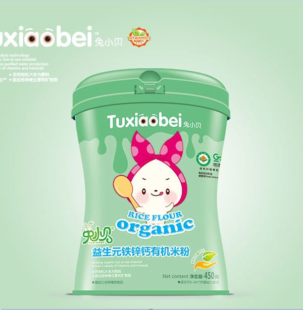 兔小貝益生元鐵鋅鈣有機(jī)米粉 聽(tīng)裝