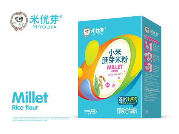 米優(yōu)芽小米胚芽米粉-強化鐵鋅鈣盒裝