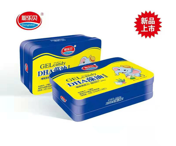 聰樂貝DHA藻油凝膠糖果 鐵盒裝