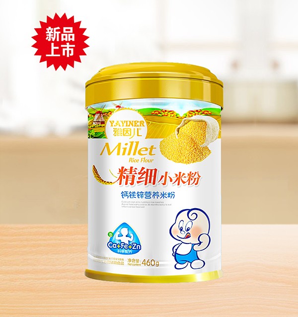 雅因兒鈣鐵鋅精細小米粉 桶裝