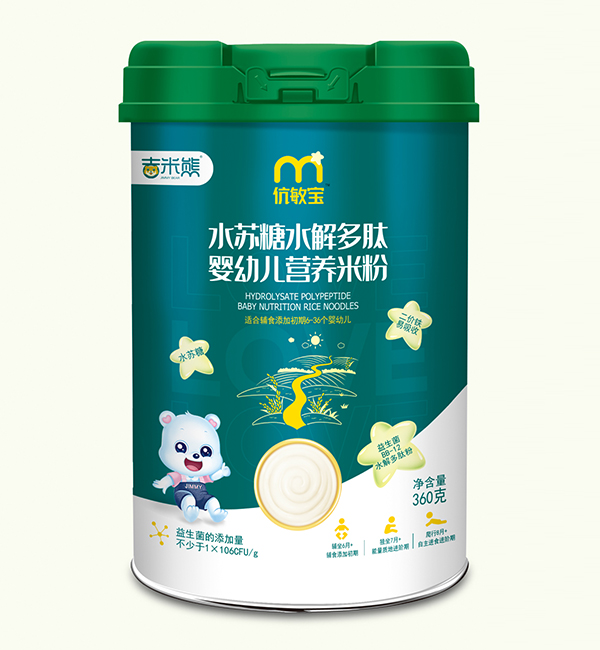 吉米熊伉敏寶水蘇糖水解多肽營養(yǎng)米粉 聽裝