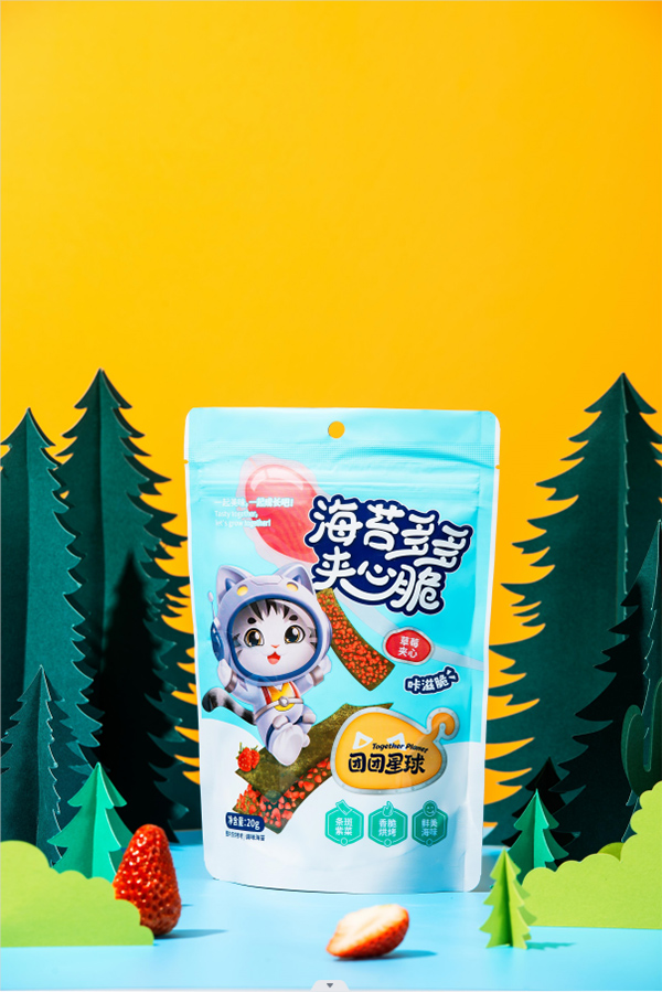 團團星球海苔多多夾心脆-草莓夾心