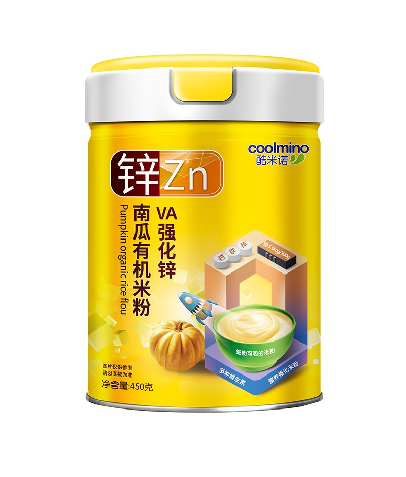 酷米諾VA強(qiáng)化鋅南瓜有機(jī)米粉450克