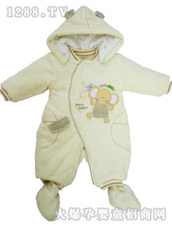 安嬰寶偏開襟帶帽哈衣