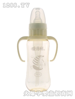 實感帶柄防嗆PES奶瓶300ML帆船