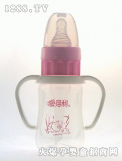 實(shí)感帶柄防嗆PP奶瓶120mL紅魚(yú)