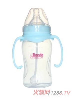 寶德三角底PP奶瓶240ml藍