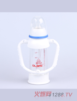 多拉咪玻璃帶柄藍(lán)色奶瓶