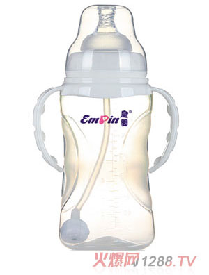 皇嬰寬口PP適指自動(dòng)大奶瓶240ml白色