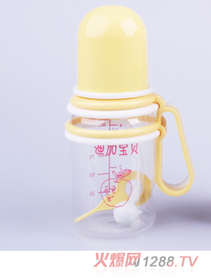 迪加寶貝pp活動(dòng)柄直身自動(dòng)淺黃色小奶瓶