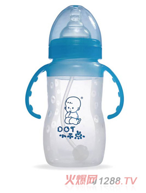 小不點yinge寬口徑硅膠藍色奶瓶240ml