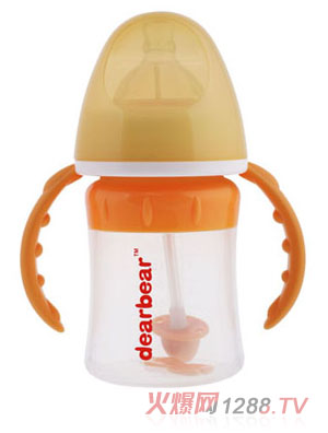 親親貝貝寬口硅膠奶瓶150ml+自動(dòng)吸管+握把