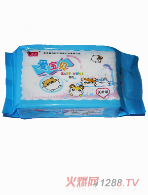 億露飛嬰兒濕巾愛(ài)寶貝80片裝