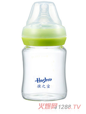 孩之寶寬口晶鉆玻璃奶瓶150ML