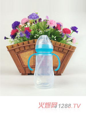 貝優(yōu)樂(lè)240ML硅膠奶瓶藍(lán)色