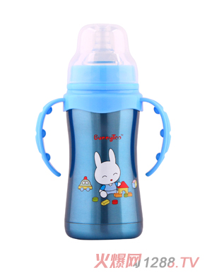 Bunnytoo不銹鋼保溫奶瓶240ml藍色