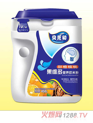 貝芝初甜橙核桃-果維多營養(yǎng)奶米粉