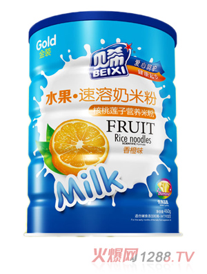 貝希水果速溶奶米粉鐵聽-核桃連子