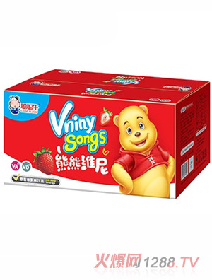 聰聰牛熊熊維尼草莓味乳味飲品箱裝