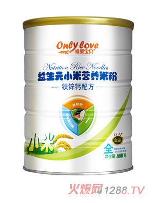 唯愛寶貝益生元小米營(yíng)養(yǎng)米粉鐵鋅鈣配方罐裝