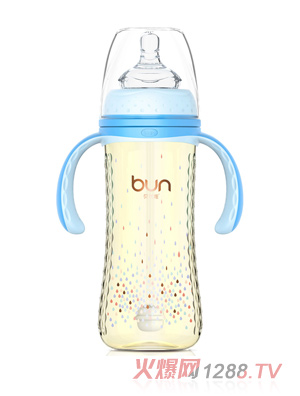 貝優(yōu)能喝護(hù)型帶柄自動寬口PPSU奶瓶300ml